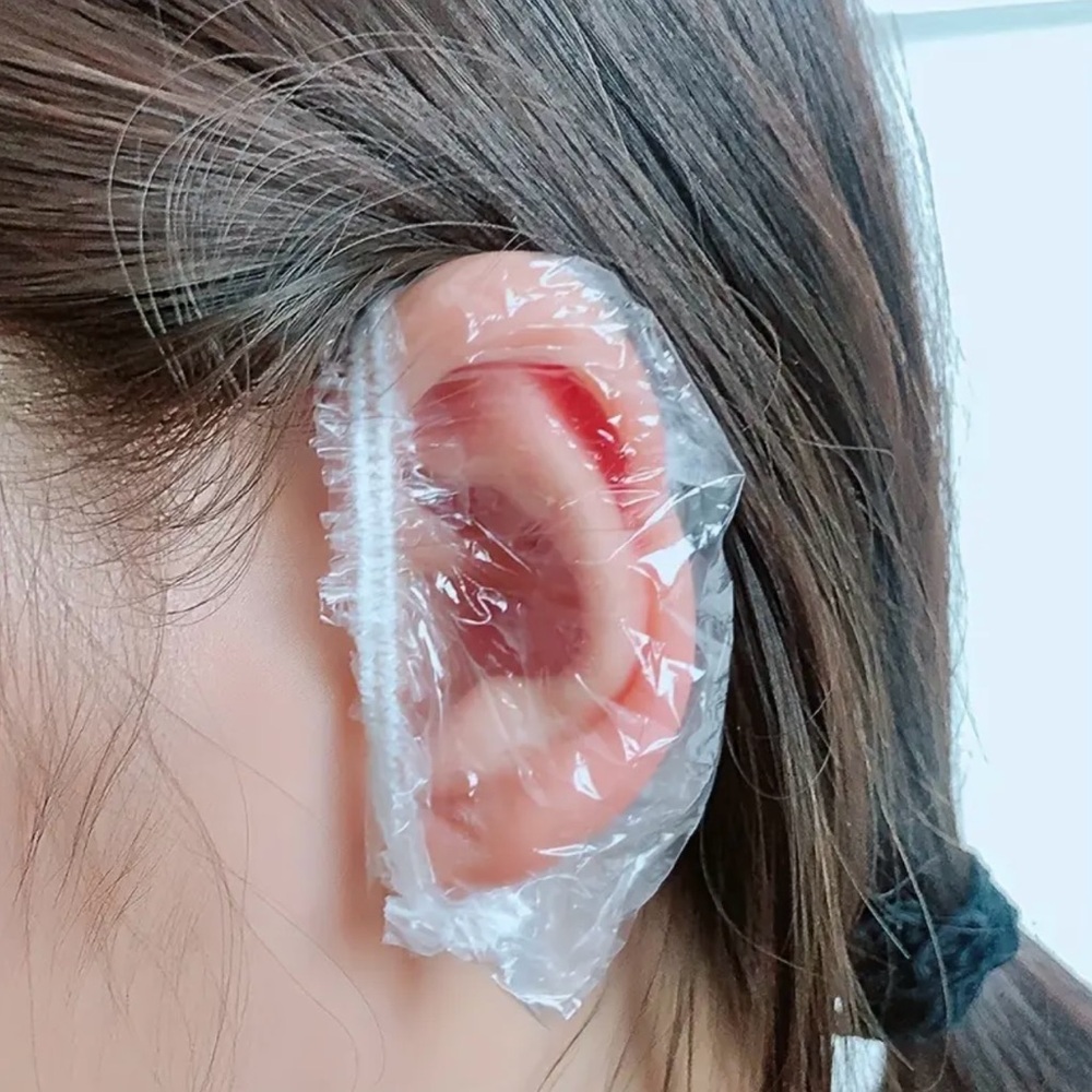 Clear disposable ear protectors-waterproof shower hair dye ear covers 10pairs/pk